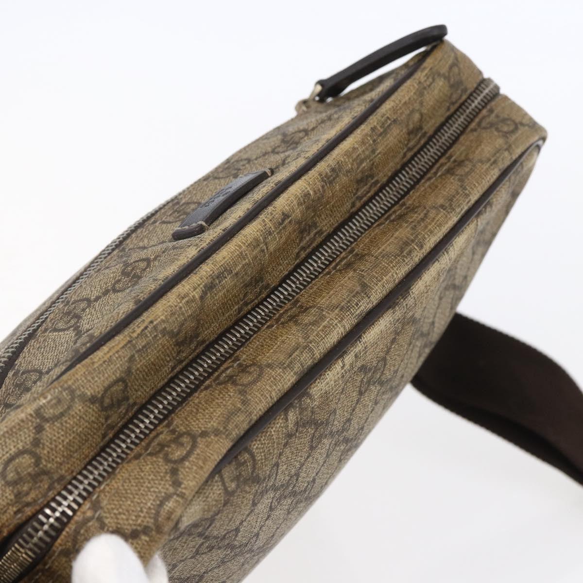 Gucci Front Zip Messenger GG Coated Canvas, BROWN, CANVAS, Shoulder bag
