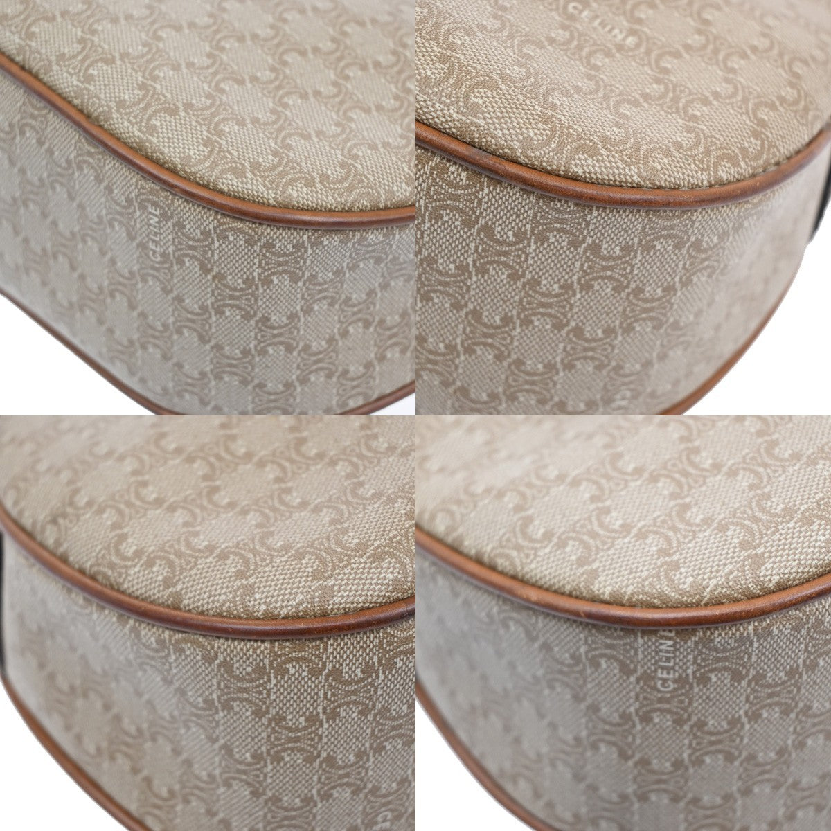 Celine Macadam Shoulder Bag Canvas, BROWN, CANVAS, Shoulder bag