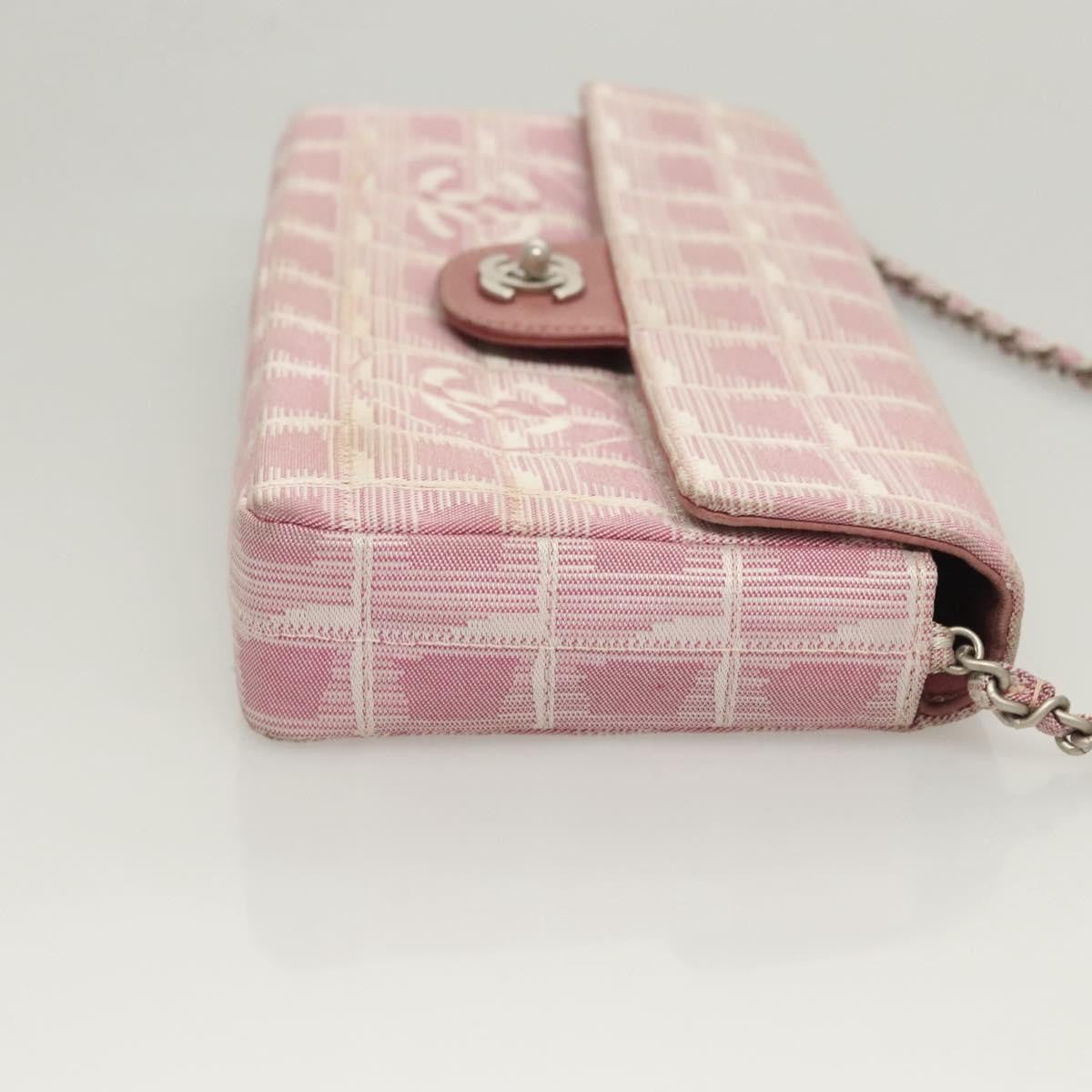 Chanel Travel Line Flap Bag Nylon, PINK, NYLON, Travel bag