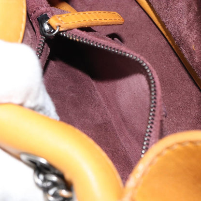 Chanel Chain Flap Bag Quilted Leather, ORANGE, LEATHER, Shoulder bag