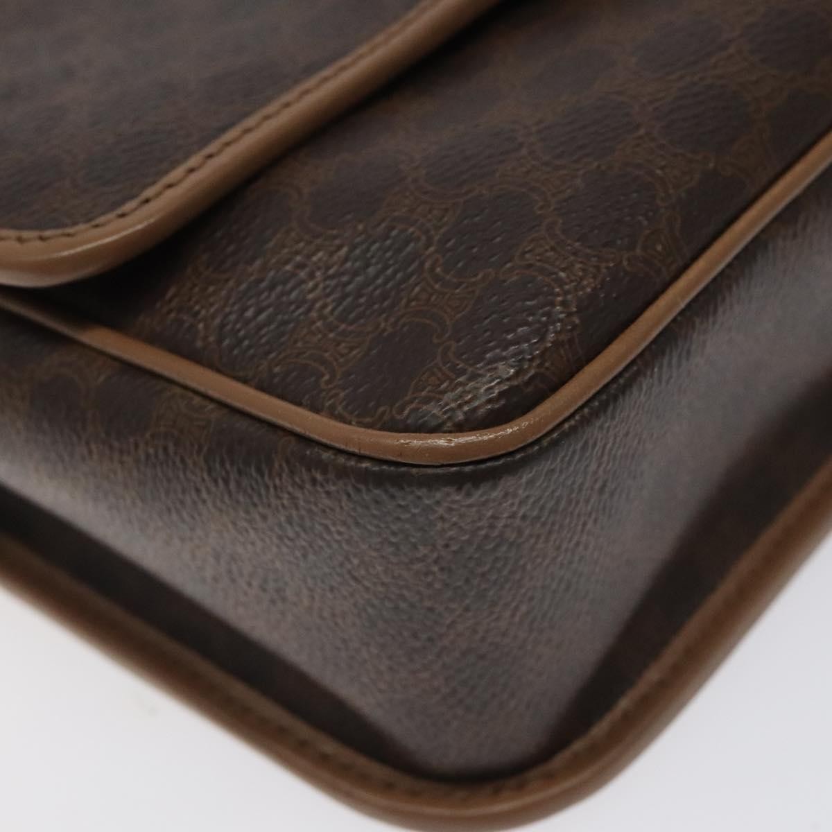 Celine Macadam Shoulder Bag PVC Leather, BROWN, CANVAS, Shoulder bag