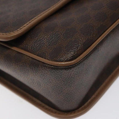 Celine Macadam Shoulder Bag PVC Leather, BROWN, CANVAS, Shoulder bag