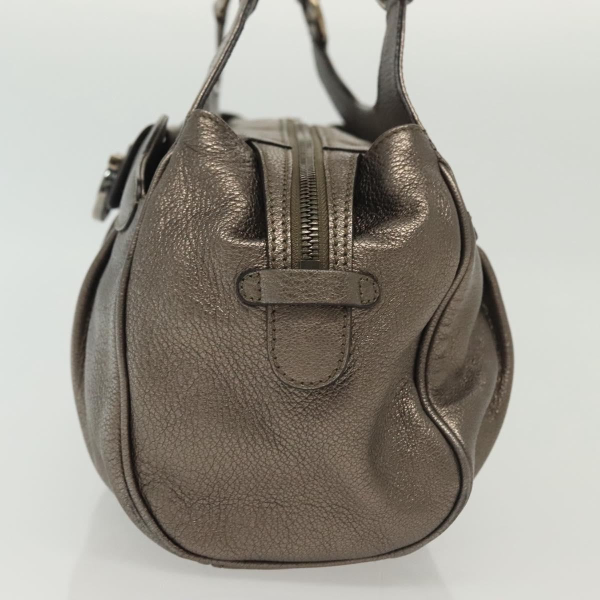 Salvatore Ferragamo Gancini handbag Leather, SILVER, LEATHER, Handbag