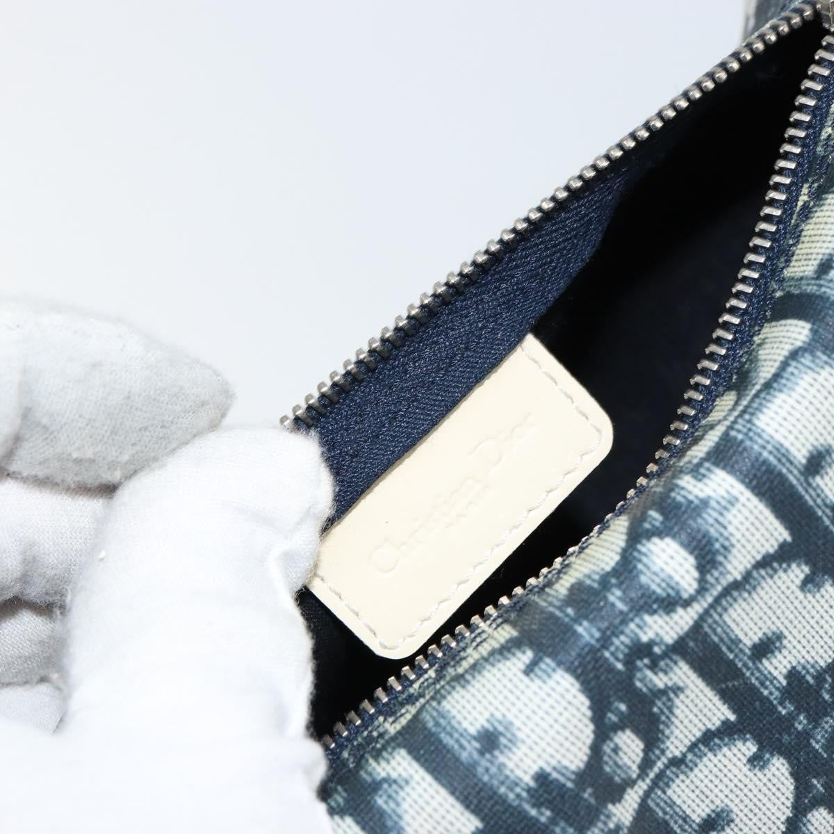 Christian Dior Vintage Trotter Pouch Canvas, NAVY, CANVAS, Clutche & pouche