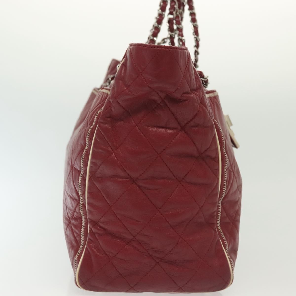 Chanel Vintage Reissue Chain Shopping Tote Leather, RED, LEATHER, Tote bag