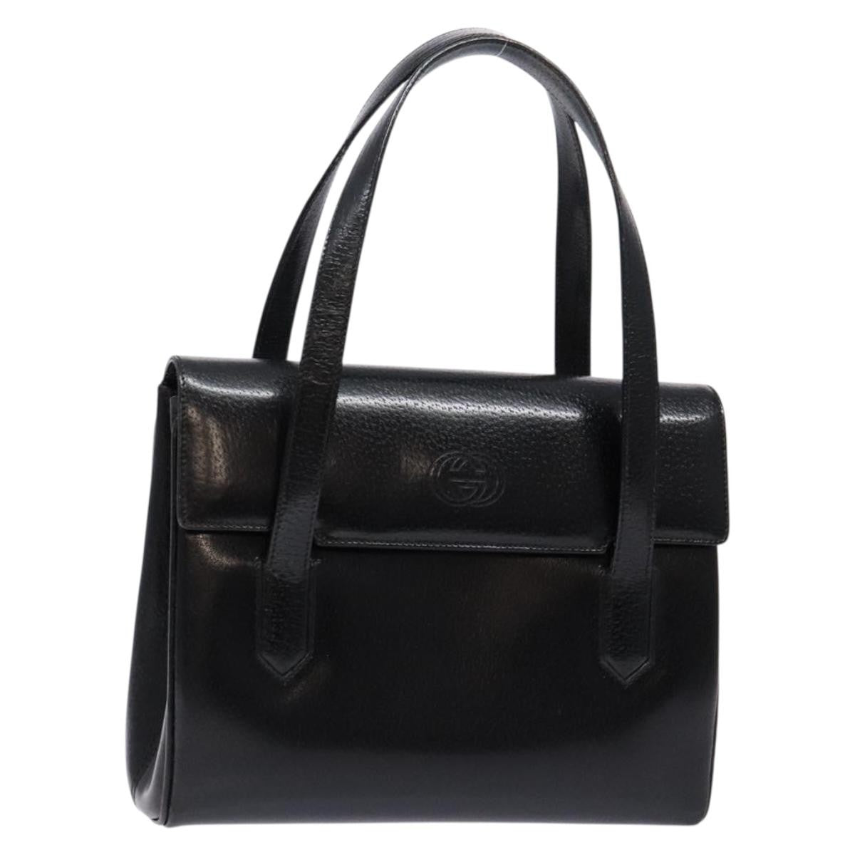Gucci Vintage Handbag Leather, BLACK, LEATHER, Handbag