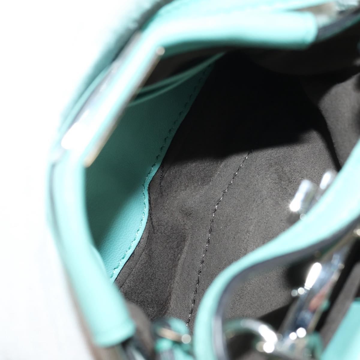 Fendi Peekaboo Bag Leather, TURQUOISE, LEATHER, Handbag