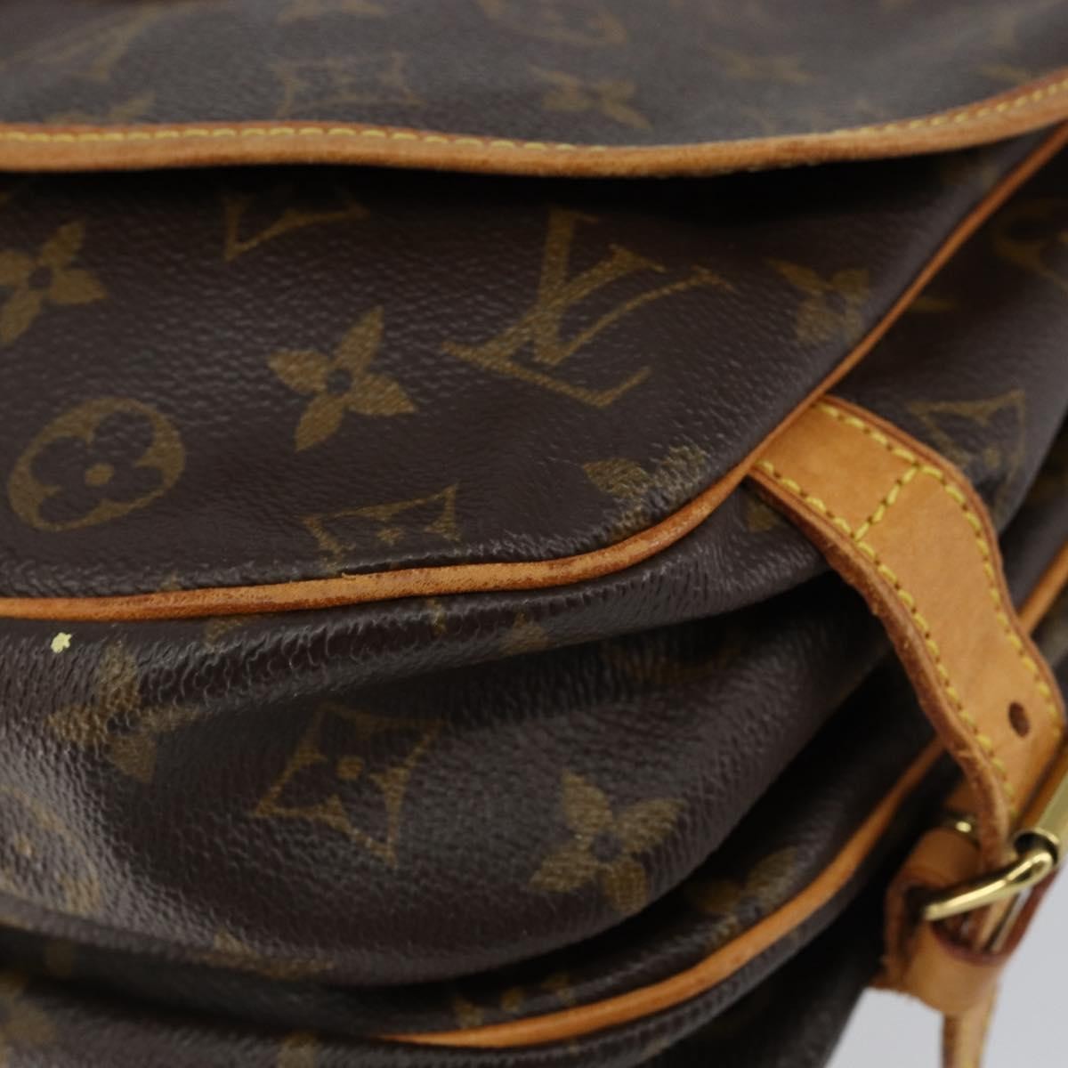 Louis Vuitton Saumur Handbag Monogram Canvas, BROWN, CANVAS, Shoulder bag