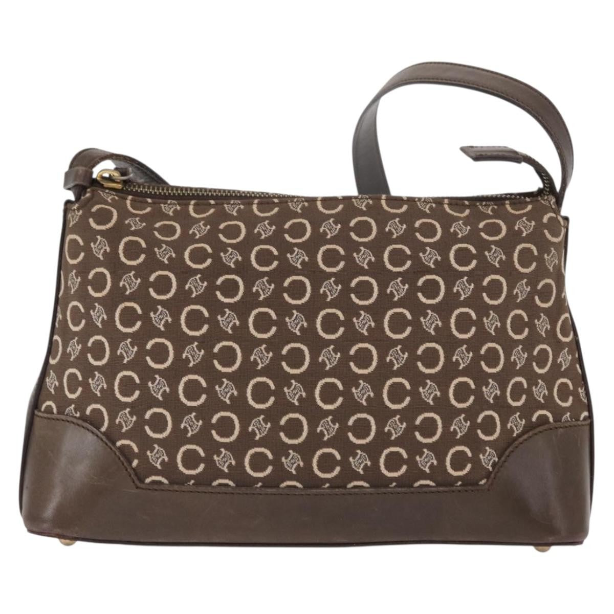 Celine C Macadam Shoulder bag Canvas, BROWN, CANVAS, Shoulder bag