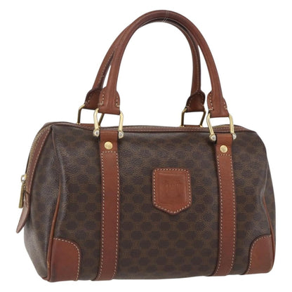 Celine Vintage Macadam Handbag Canvas and Leather, BROWN, CANVAS, Shoulder bag