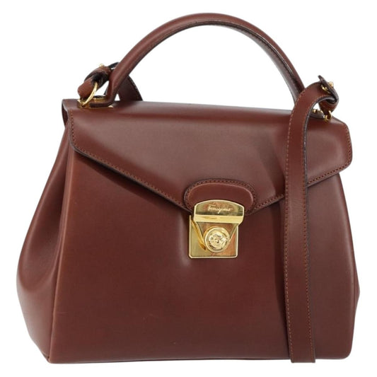 Salvatore Ferragamo Vintage Top handle handbag Leather, BROWN, LEATHER, Handbag