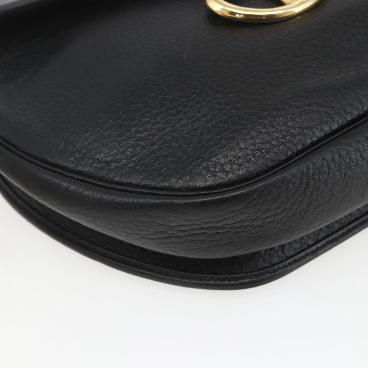 Christian Dior Bobby Flap Bag Whipstitch Leather, BLACK, LEATHER, Shoulder bag