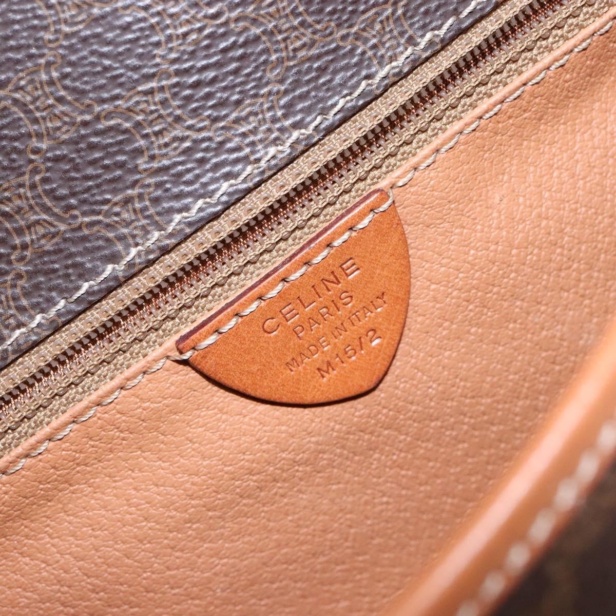 Celine Macadam Shoulder Bag PVC Leather, BROWN, CANVAS, Shoulder bag