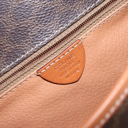 Celine Macadam Shoulder Bag PVC Leather, BROWN, CANVAS, Shoulder bag