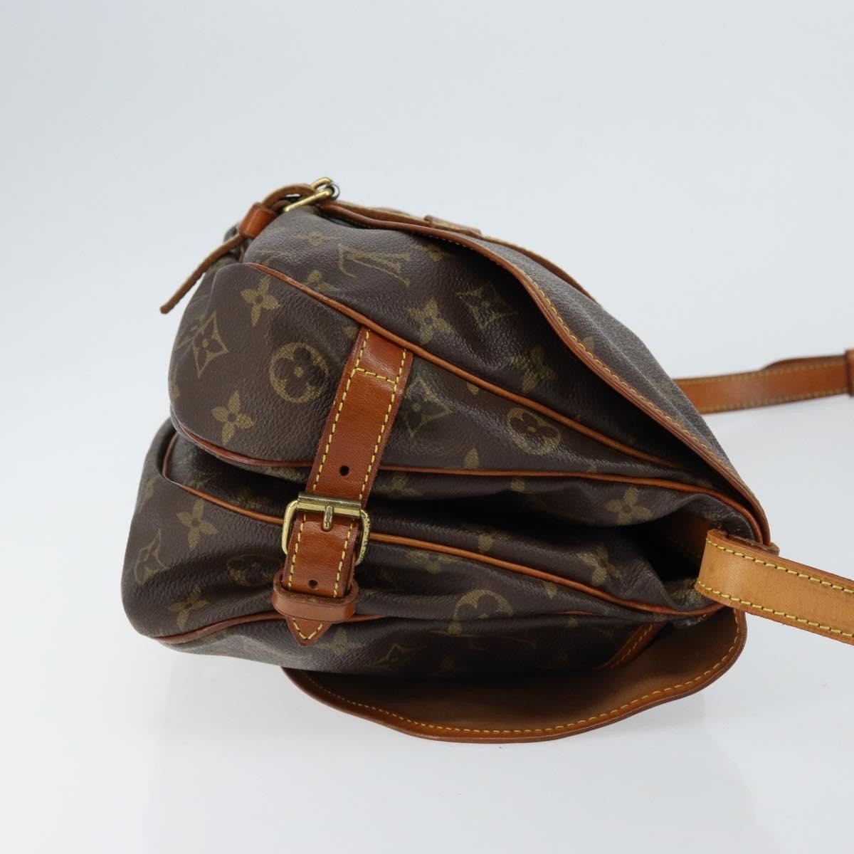 Louis Vuitton Saumur Handbag Monogram Canvas, BROWN, CANVAS, Shoulder bag