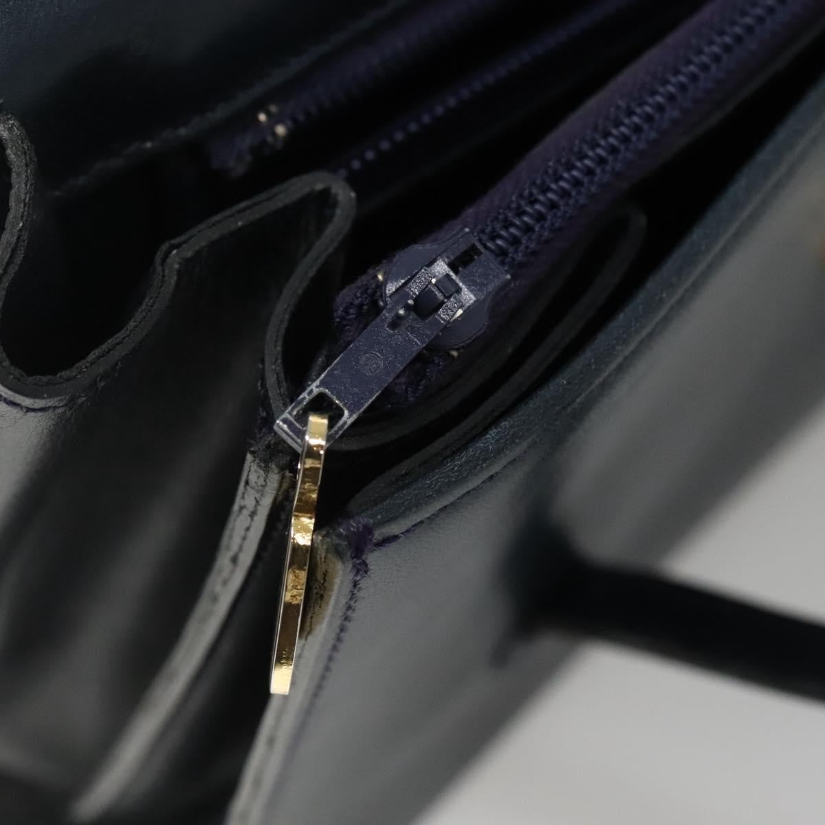 Christian Dior Vintage Handbag Leather, NAVY, LEATHER, Handbag