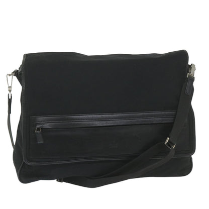 Gucci Vintage Flap Crossbody Bag Nylon, Black, Nylon, Shoulder Bag