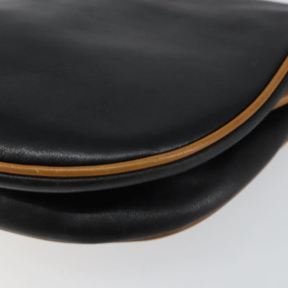 Celine Vintage Flap Shoulder Bag Leather, NAVY, LEATHER, Shoulder bag