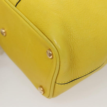 Celine Shoulder Bag Leather, YELLOW, LEATHER, Shoulder bag