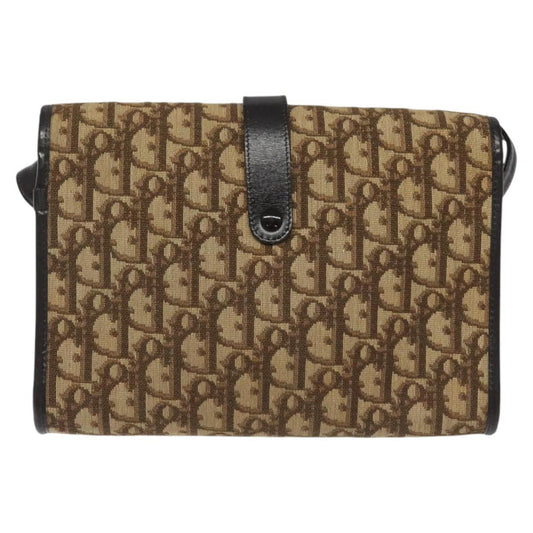 Christian Dior Vintage Trotter Crossbody Bag Diorissimo Coated Canvas, BROWN, CANVAS, Crossbody bag