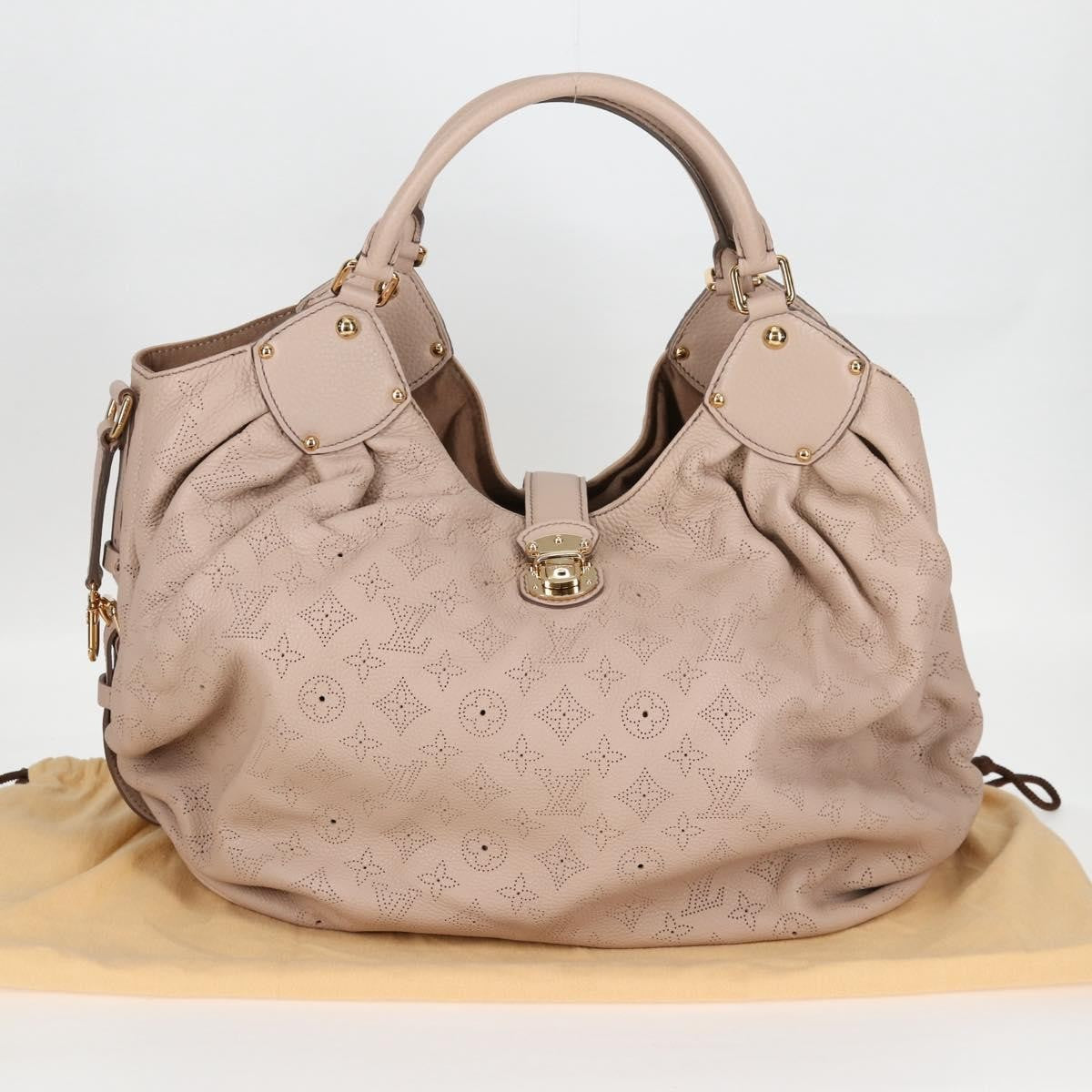 Louis Vuitton XL Hobo Mahina Leather, BEIGE, LEATHER, Tote bag