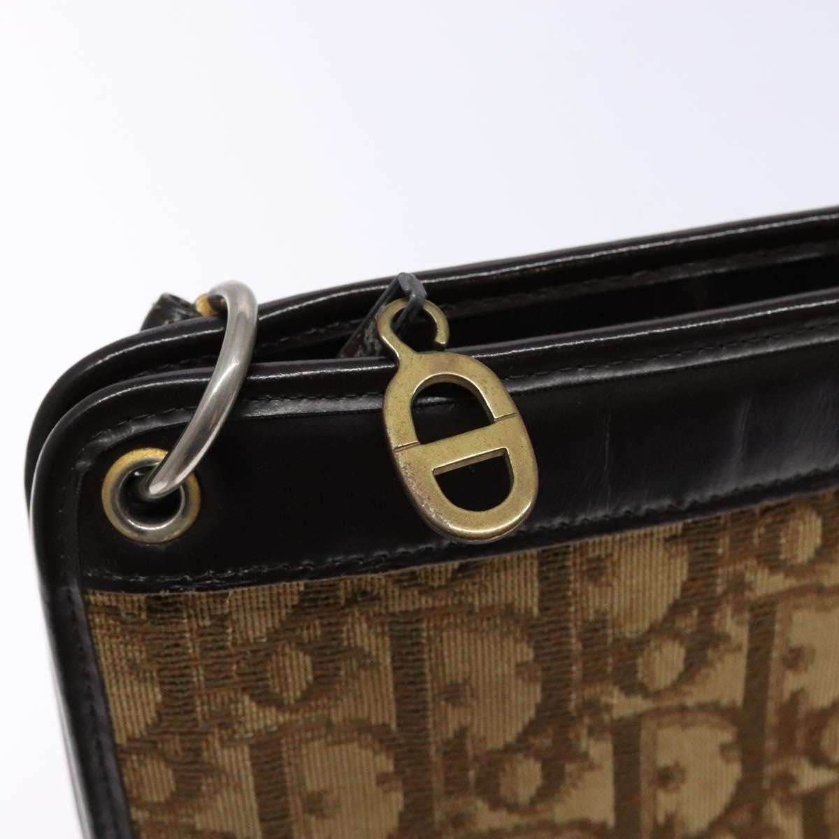 Christian Dior Vintage Trotter Shoulder Bag Canvas, BROWN, CANVAS, Shoulder bag