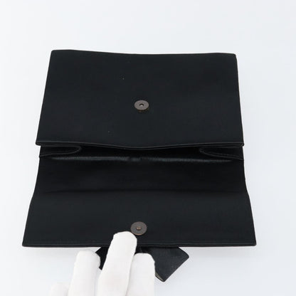 Saint Laurent Vintage Pouch Satin, BLACK, SATIN, Clutche & pouche