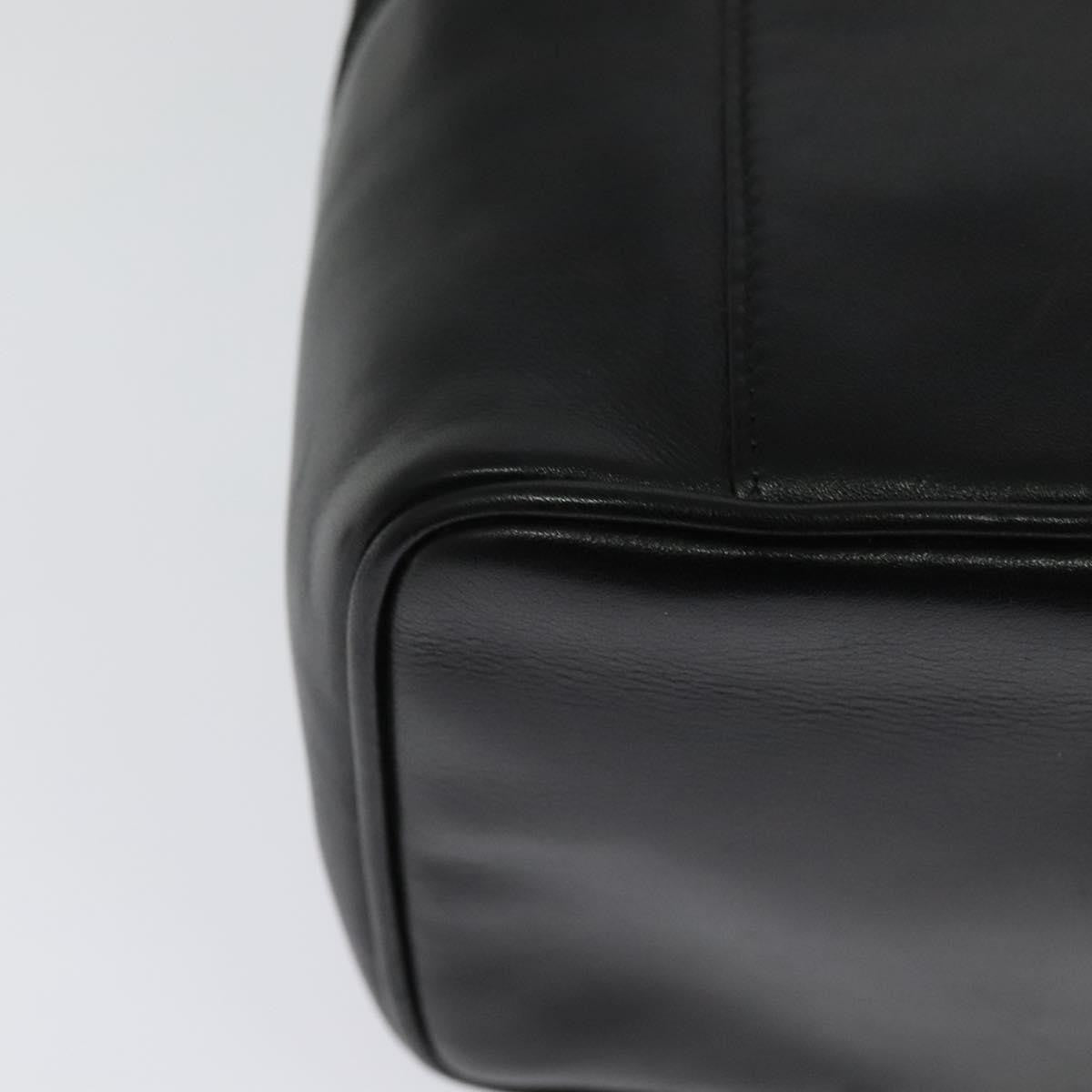 Salvatore Ferragamo Vintage Gancini Pochette Leather, BLACK, LEATHER, Handbag