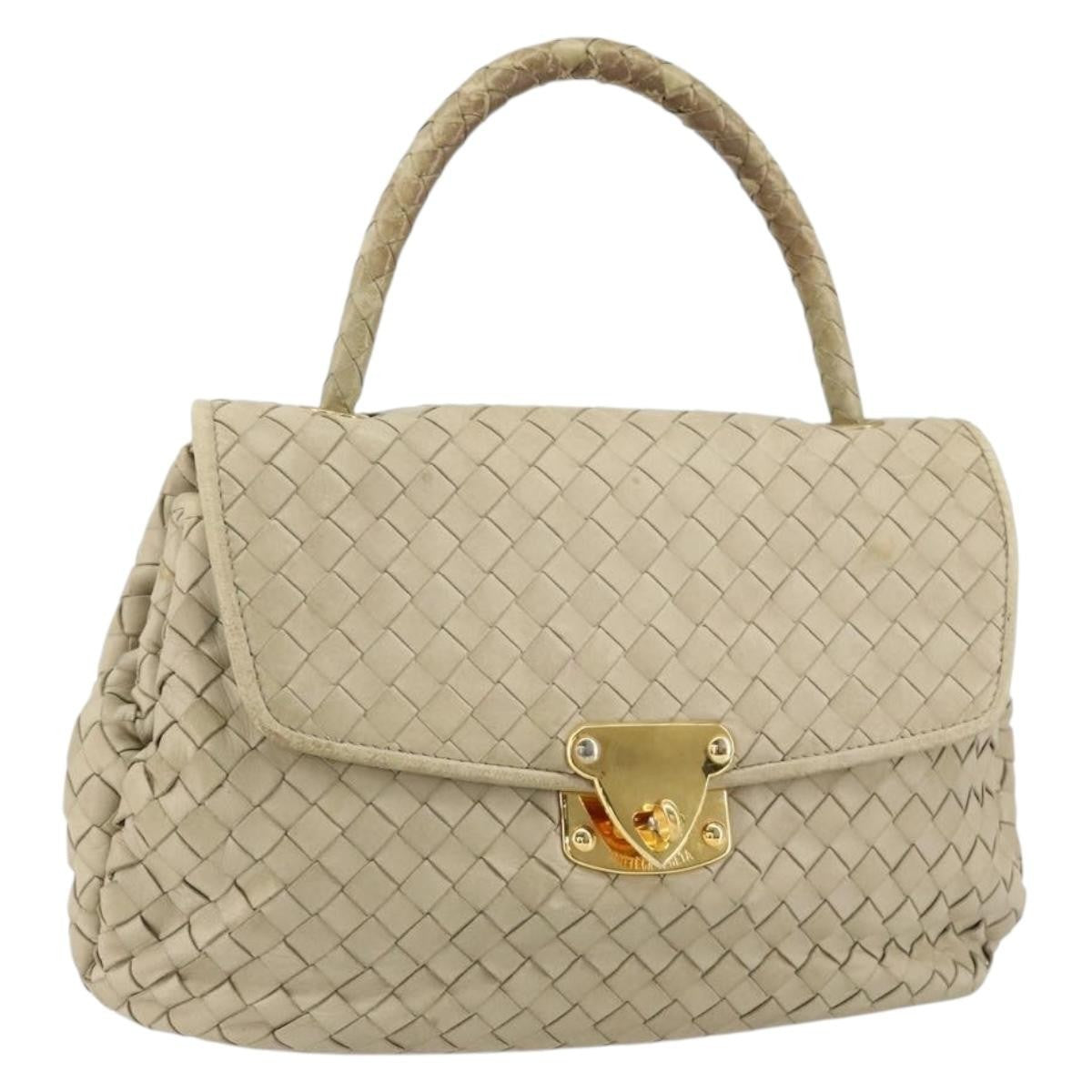 Bottega Veneta Intrecciato Handbag Leather, BEIGE, LEATHER, Handbag