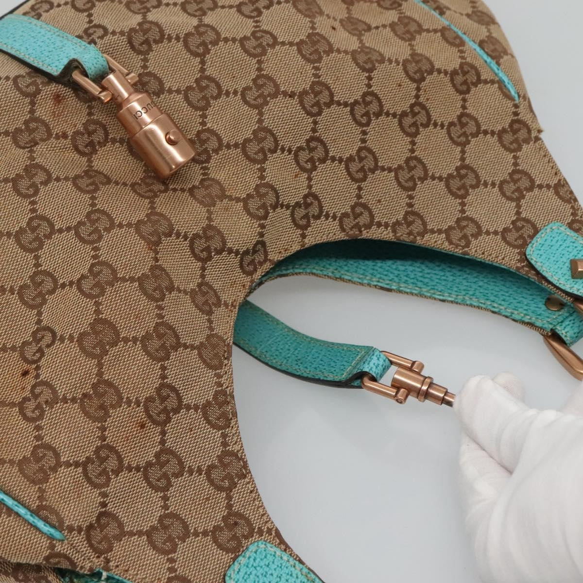 Gucci Joy Bardot Hobo GG Canvas, BEIGE, CANVAS, Handbag