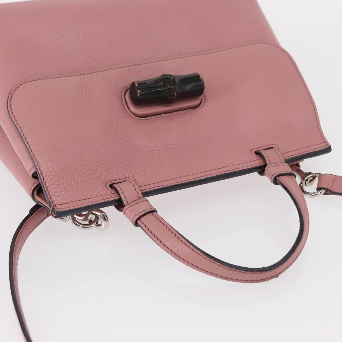Gucci Bamboo Daily Top Handle Bag Leather, PINK, LEATHER, Handbag
