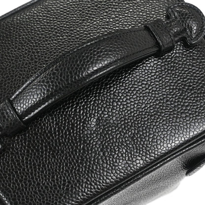 Chanel Vintage Timeless Cosmetic Case Caviar, BLACK, LEATHER, Clutche & pouche