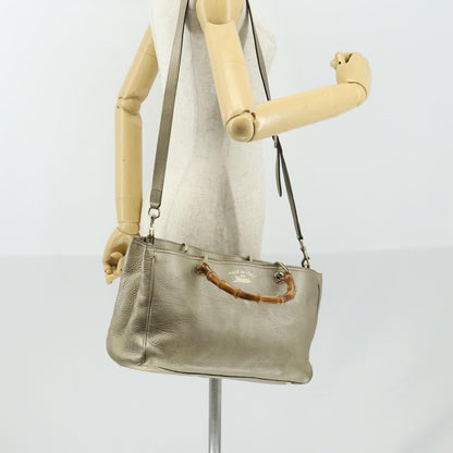 Gucci Bamboo Shopper Tote Leather, BEIGE, LEATHER, Tote bag