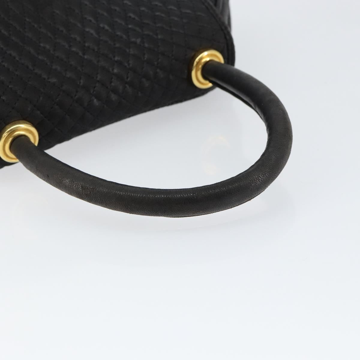 Bally Vintage Handbag Quilted Leather, BLACK, LEATHER, Handbag