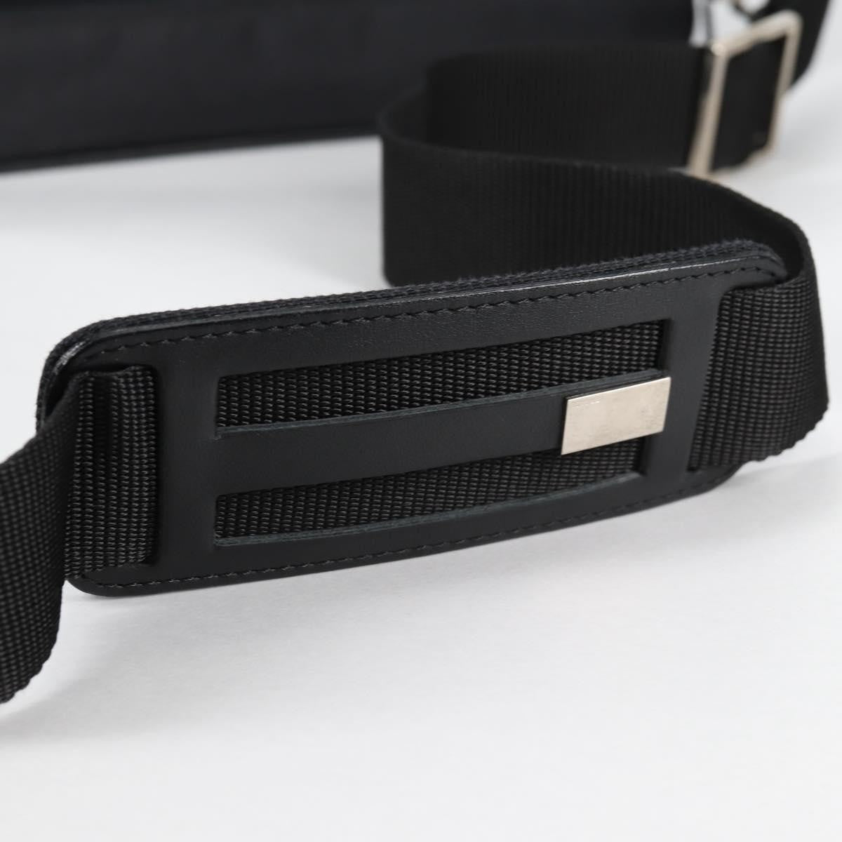 Versace Front Pocket Shoulder Bag Leather and Canvas, BLACK, CANVAS, Shoulder bag