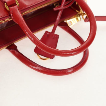 Prada Galleria Double Zip Tote Vernice Saffiano Leather, RED, LEATHER, Handbag