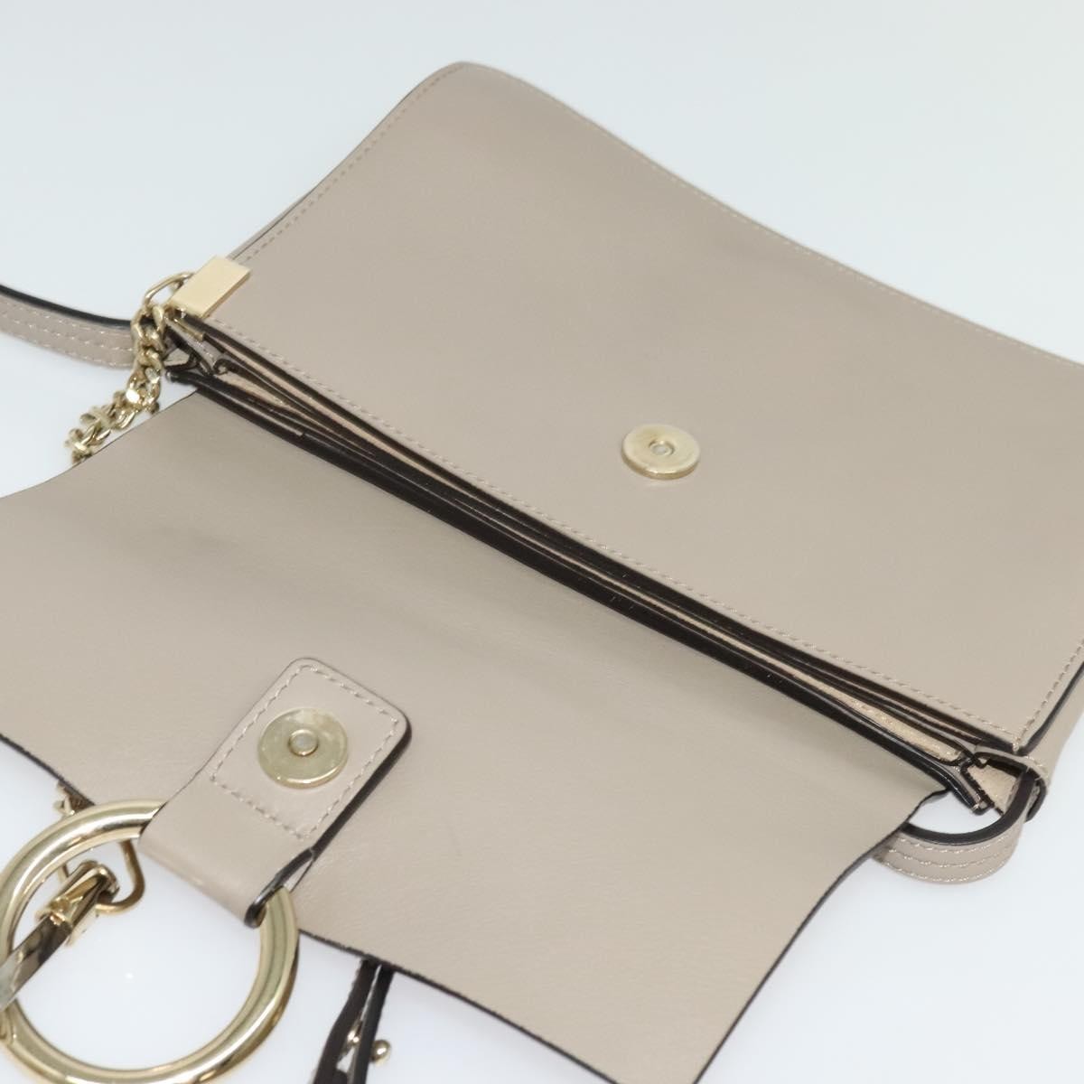 Chloe Faye Shoulder Bag Leather and Suede, GRAY, LEATHER, Shoulder bag