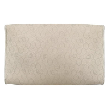 Christian Dior Vintage Honeycomb chain Canvas, WHITE, CANVAS, Handbag