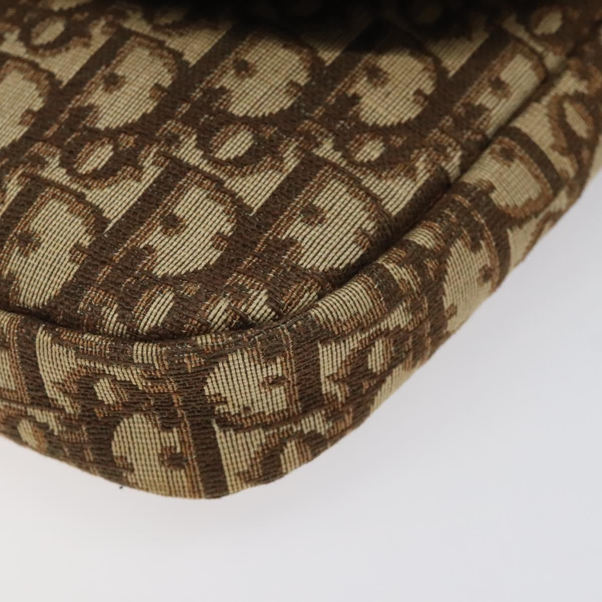 Christian Dior Vintage CD Flap Shoulder Bag Canvas, BROWN, CANVAS, Shoulder bag