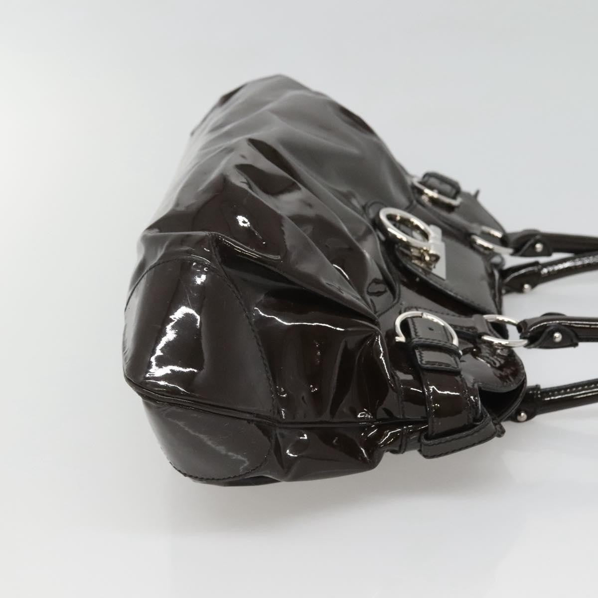 Salvatore Ferragamo Marisa Satchel Patent leather, BROWN, PATENT_LEATHER, Tote bag