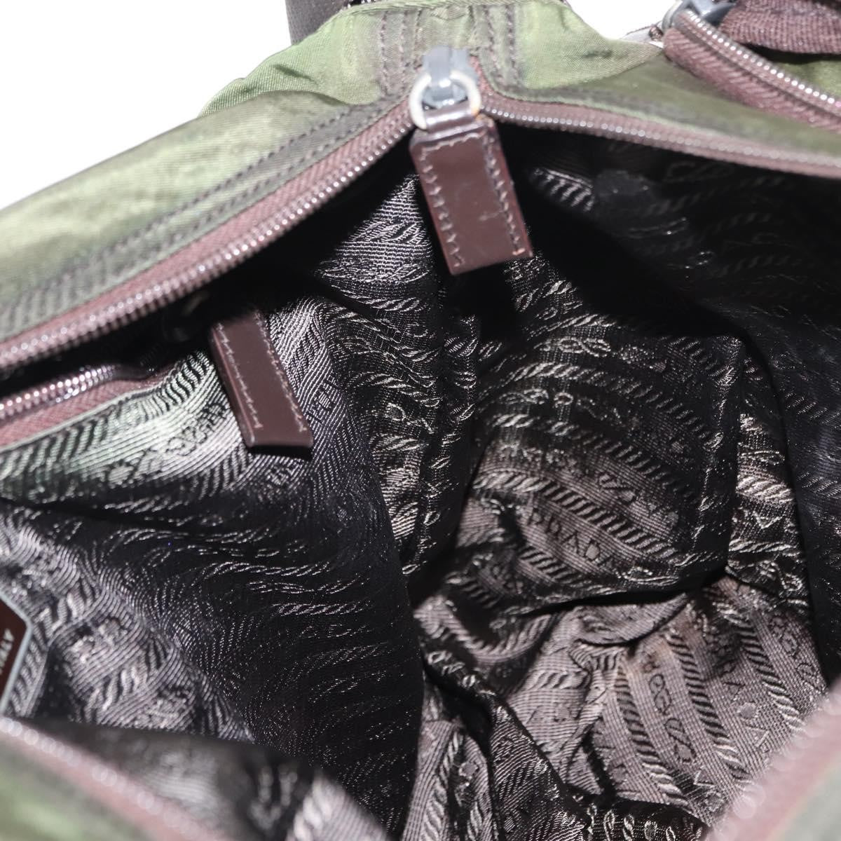 Prada Zip Buckle Messenger Bag Tessuto, KHAKI, NYLON, Crossbody bag