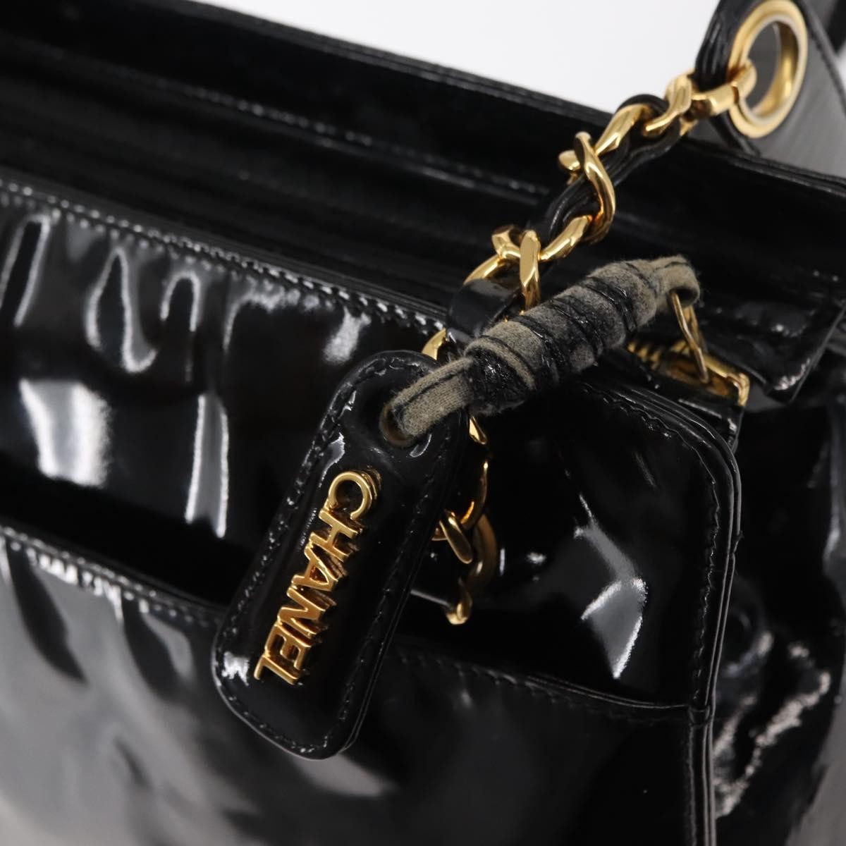 Chanel Vintage Timeless Zip Tote Patent Leather, BLACK, PATENT_LEATHER, Tote bag