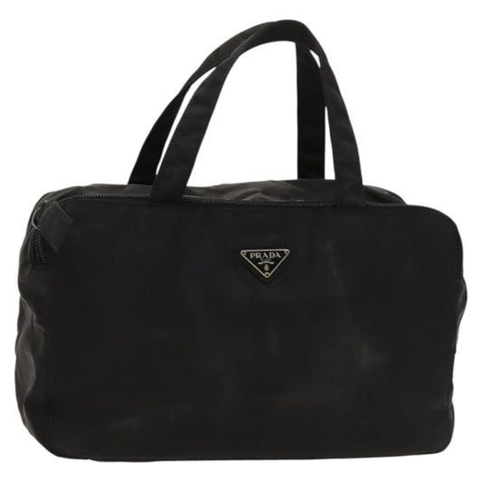 Prada Vintage Zip Handbag Tessuto, BLACK, NYLON, Handbag