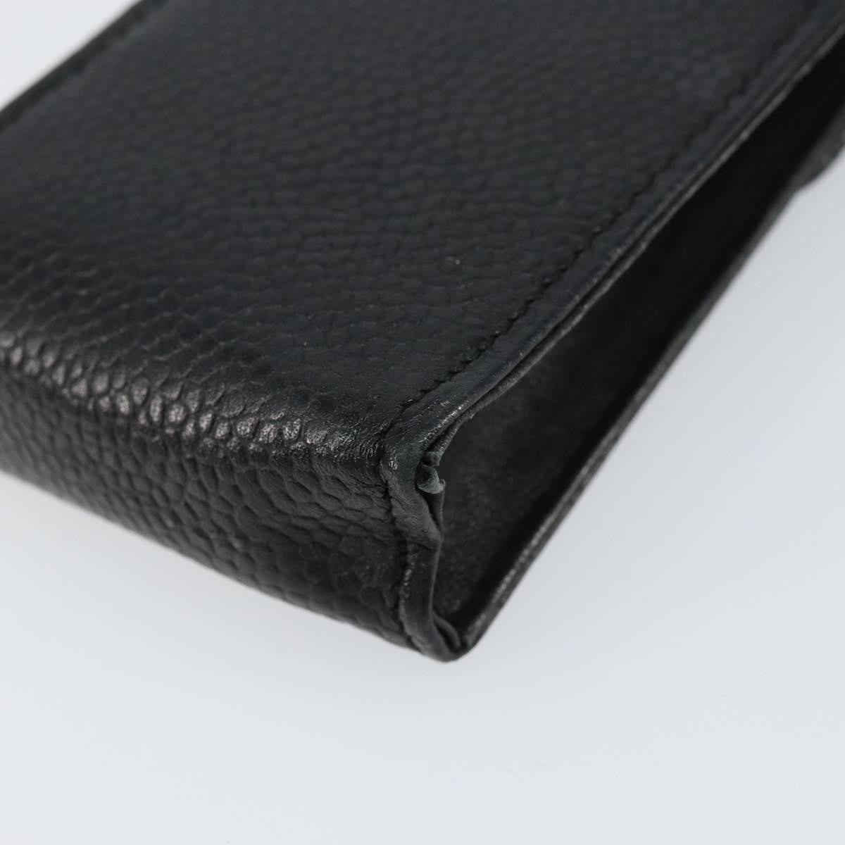 Chanel Vintage CC Phone Holder Crossbody Bag Caviar, BLACK, LEATHER, Clutche & pouche