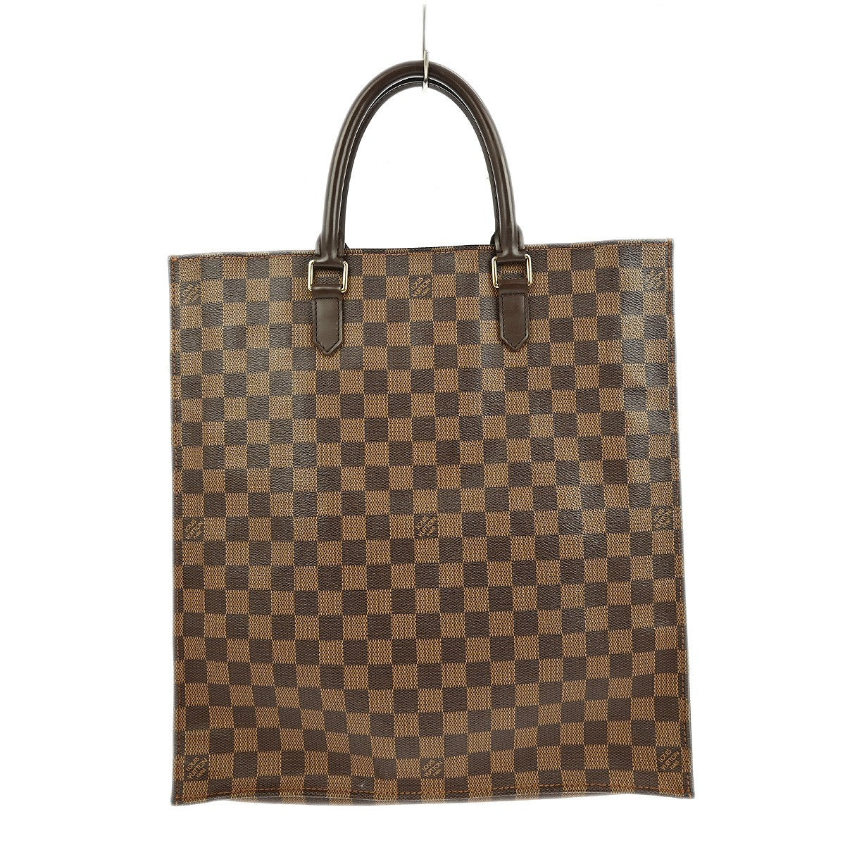 Louis Vuitton Sac Plat Bag Damier, BROWN, CANVAS, Tote bag