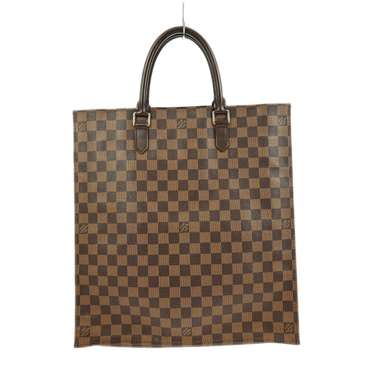 Louis Vuitton Sac Plat Bag Damier, BROWN, CANVAS, Tote bag