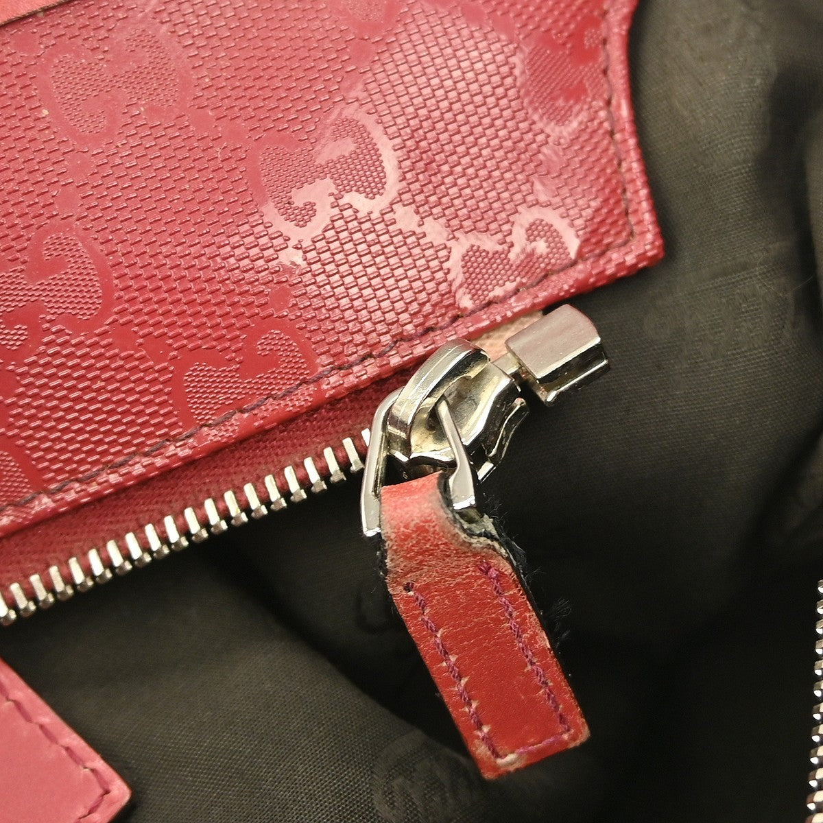 Gucci Plus Tote GG Imprime, RED, LEATHER, Tote bag