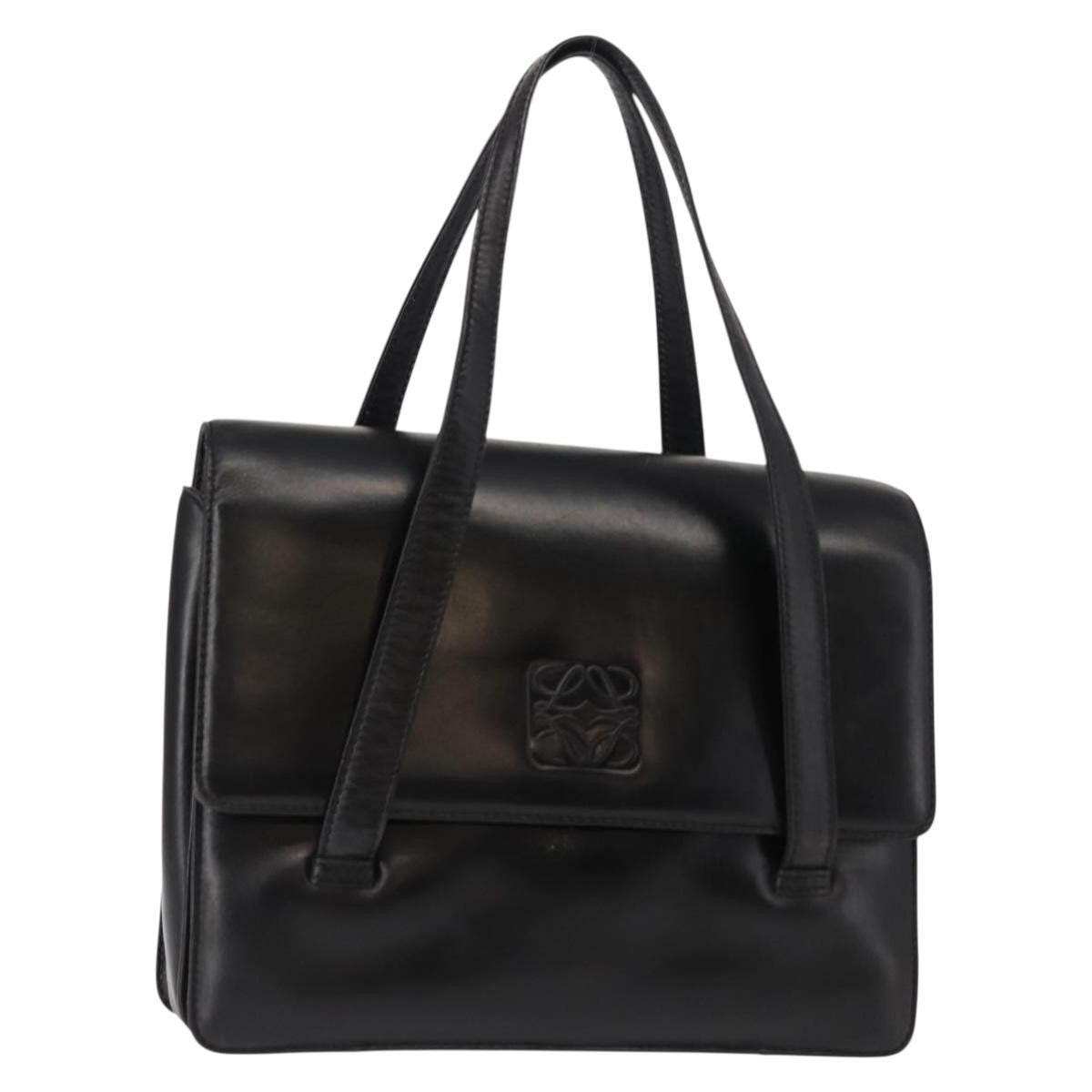 Loewe Anagram handbag Leather, BLACK, LEATHER, Handbag