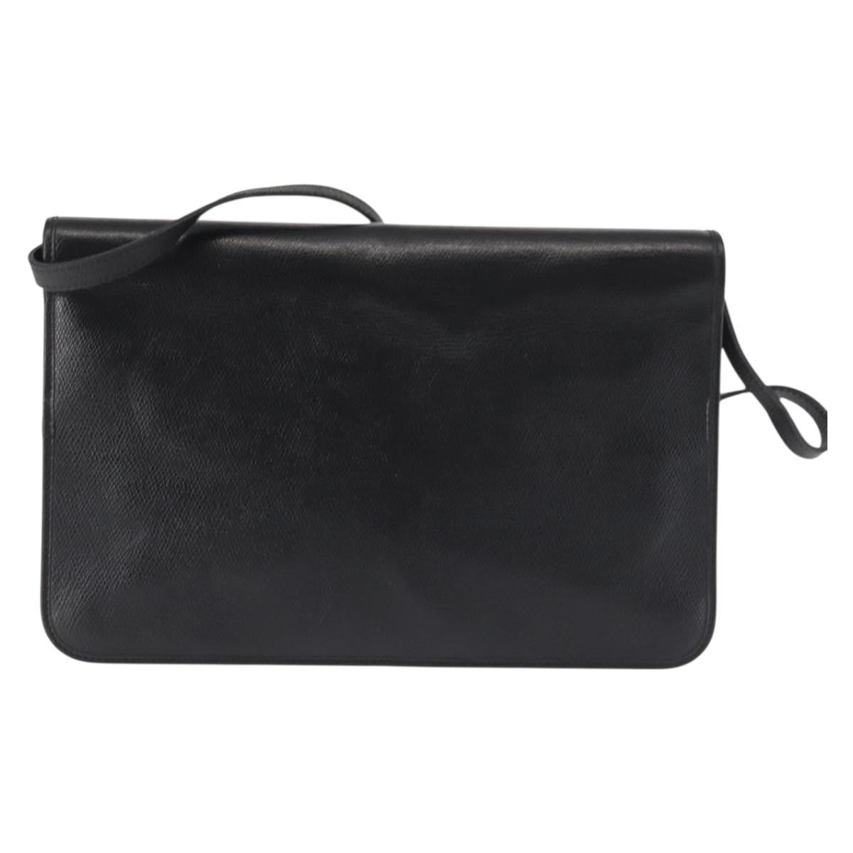 Christian Dior Vintage Full Flap Bag Leather, BLACK, LEATHER, Shoulder bag