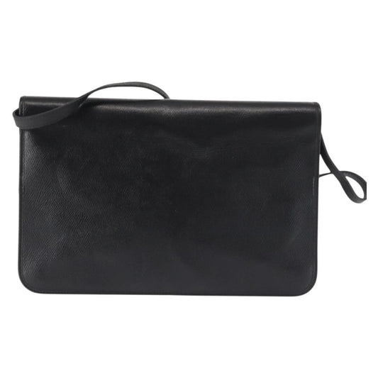 Christian Dior Vintage Full Flap Bag Leather, BLACK, LEATHER, Shoulder bag